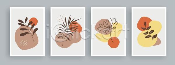 사람없음 EPS 일러스트 해외이미지 꽃 디자인 무료이미지 미니멀리스트 세트 잎 추상 포스터 해외202105 해외일러스트