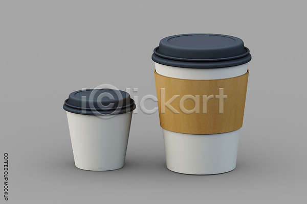 사람없음 3D PSD 디지털합성 편집이미지 목업 커피잔 컵뚜껑 컵홀더 테이크아웃컵 편집 편집소스 흰색
