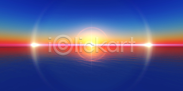 사람없음 3D JPG 포토 해외이미지 수평선 일몰 태양 햇빛 호수