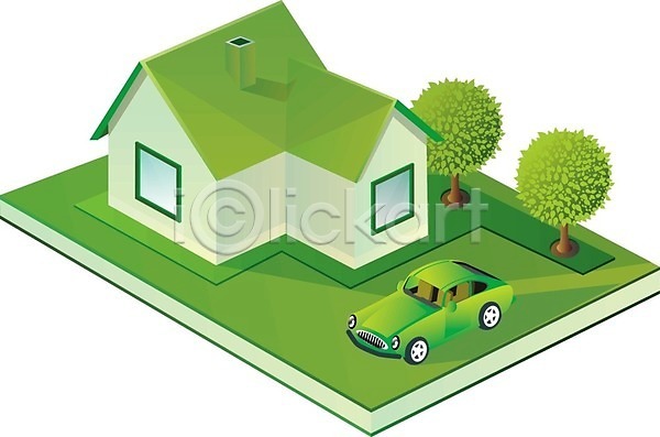 EPS 아이콘 일러스트 해외이미지 건물 나무 농가 도시 문 심볼 재산 주택 진짜 창문 초록색 해외202004 해외202105