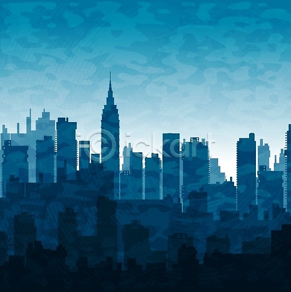 EPS 실루엣 일러스트 해외이미지 거리 건물 건축양식 고층빌딩 도시 도시풍경 도심 미국 빛 스카이라인 아파트 야간 외관 이웃 주택 지역 진짜 타운 탑 파란색 하늘 해외202004 해외202105