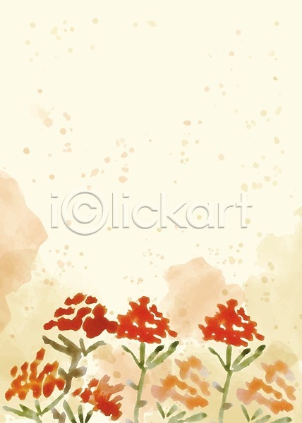 사람없음 EPS 일러스트 해외이미지 꽃 꽃무늬 꽃잎 수채화(물감) 잎 해외202004 해외202105