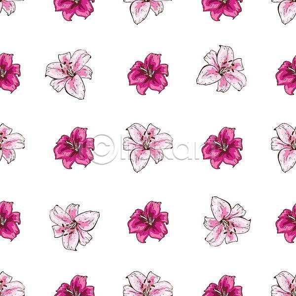 사람없음 EPS 일러스트 해외이미지 꽃 꽃무늬 꽃잎 백그라운드 백합(꽃) 수채화(물감) 칼라꽃 패턴 해외202004 해외202105
