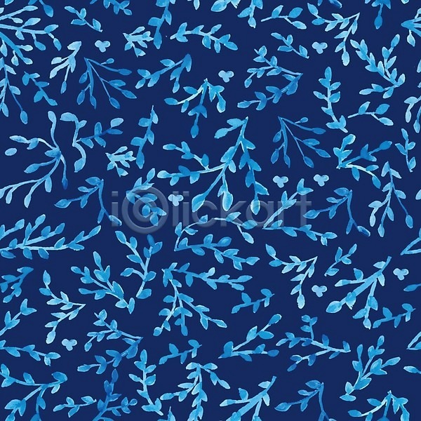 사람없음 EPS 일러스트 해외이미지 꽃 꽃무늬 덮개 백그라운드 수채화(물감) 심플 아크릴 액체 얼룩 원형 잎 파란색 패턴 해외202004 해외202105