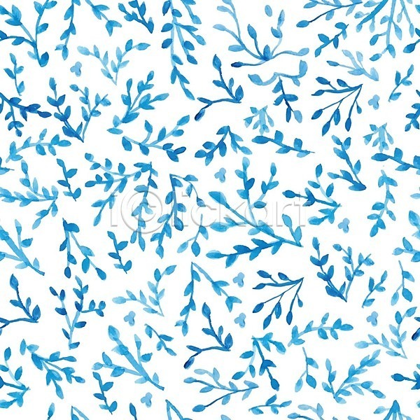 사람없음 EPS 일러스트 해외이미지 꽃 꽃무늬 덮개 백그라운드 수채화(물감) 심플 아크릴 액체 얼룩 원형 잎 파란색 패턴 해외202004 해외202105