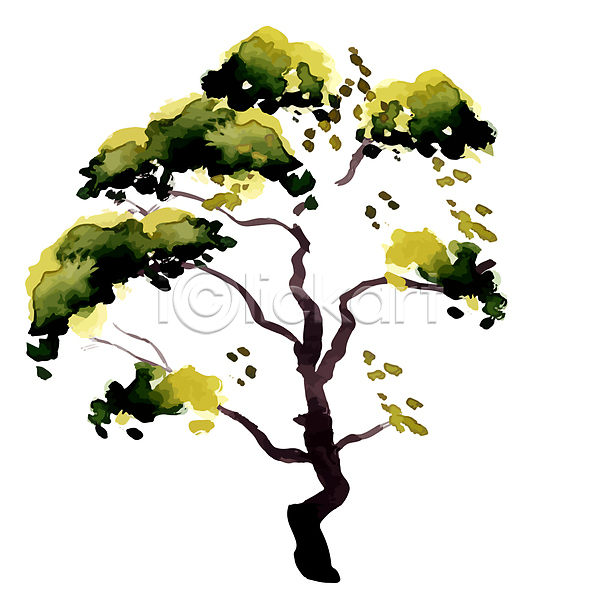 사람없음 JPG 포토 해외이미지 나무 나뭇잎 수채화(물감) 해외202004 해외202105