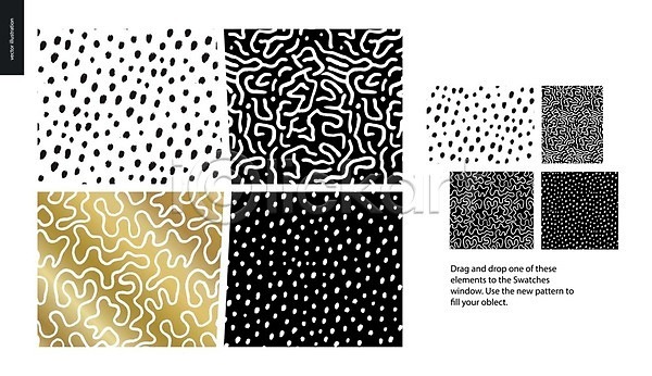 사람없음 EPS 일러스트 해외이미지 검은색 금색 물방울무늬 백그라운드 선 손그림 점 추상 패턴 해외202004 해외202105
