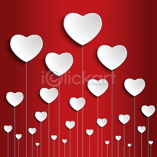 사랑 사람없음 EPS 일러스트 해외이미지 빨간색 직선 하트 해외202004 해외202105 흰색