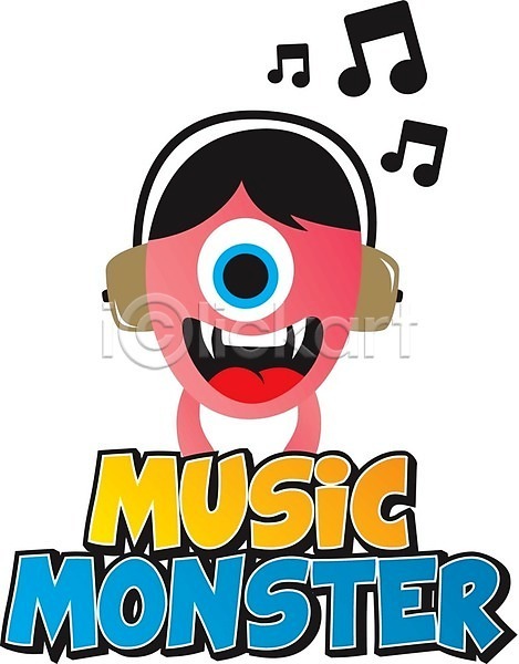 사람없음 EPS 일러스트 해외이미지 몬스터 외계인 음악 음악감상 캐릭터 해외202004 해외202105 헤드셋