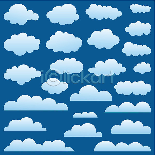 사람없음 EPS 일러스트 해외이미지 구름(자연) 백그라운드 파란색 패턴 해외202004 해외202105
