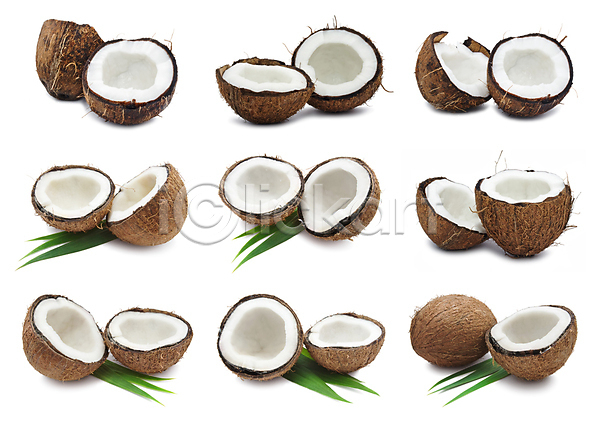 사람없음 JPG 포토 해외이미지 갈색 건강 견과류 우유 원형 코코넛 해외202004 해외202105