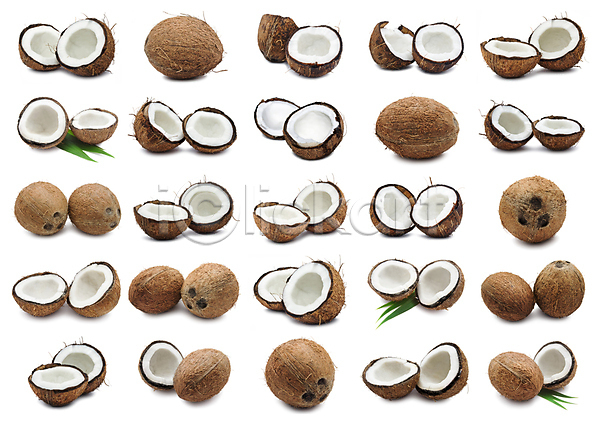 사람없음 JPG 포토 해외이미지 갈색 건강 견과류 과일 우유 원형 코코넛 해외202004 해외202105
