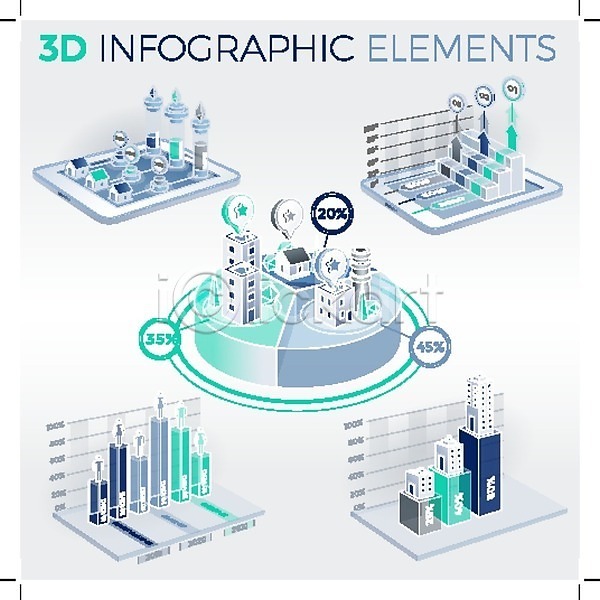 계획 분석 사람없음 3D EPS 아이콘 일러스트 해외이미지 흑백 경영 구매 그래프 비전 상업 서비스 인포그래픽 자료 초록색 파란색 판매 플랫 해외202004 해외202105