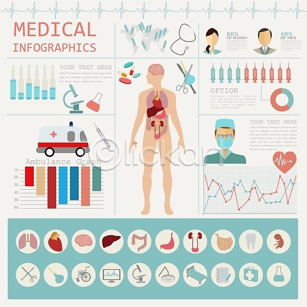 사람없음 EPS 일러스트 해외이미지 건강 건강관리 의학 인포그래픽 정보 통계 해외202004 해외202105
