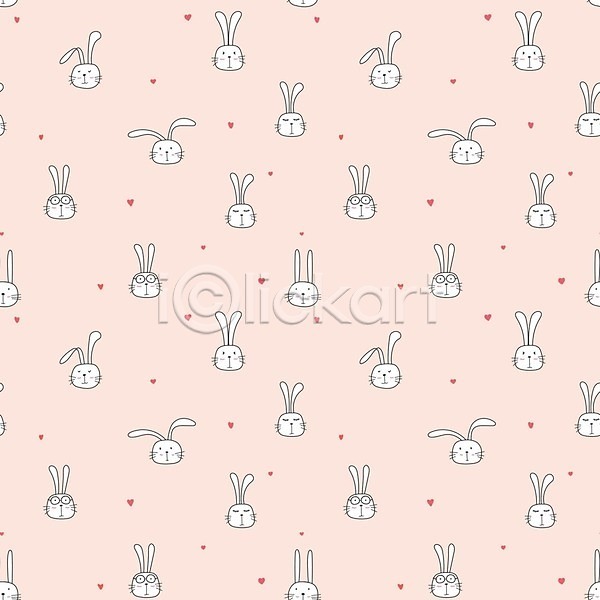 사람없음 EPS 일러스트 해외이미지 백그라운드 분홍색 토끼 토끼캐릭터 패턴 패턴백그라운드 하트 해외202105