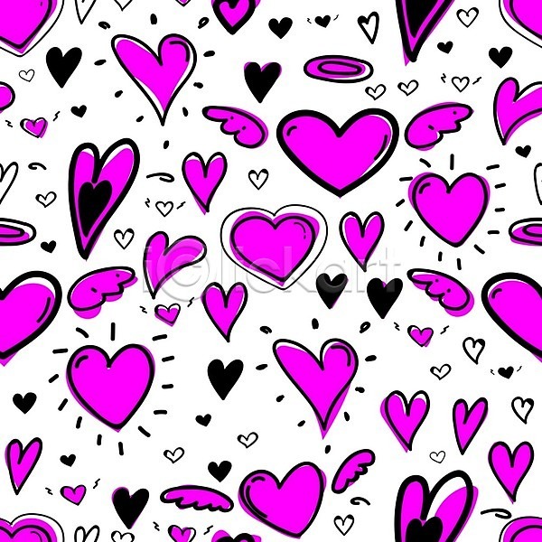 사랑 사람없음 EPS 일러스트 해외이미지 백그라운드 분홍색 패턴 패턴백그라운드 하트 해외202105