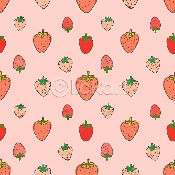 사람없음 EPS 일러스트 해외이미지 딸기 백그라운드 분홍색 패턴 패턴백그라운드 해외202105