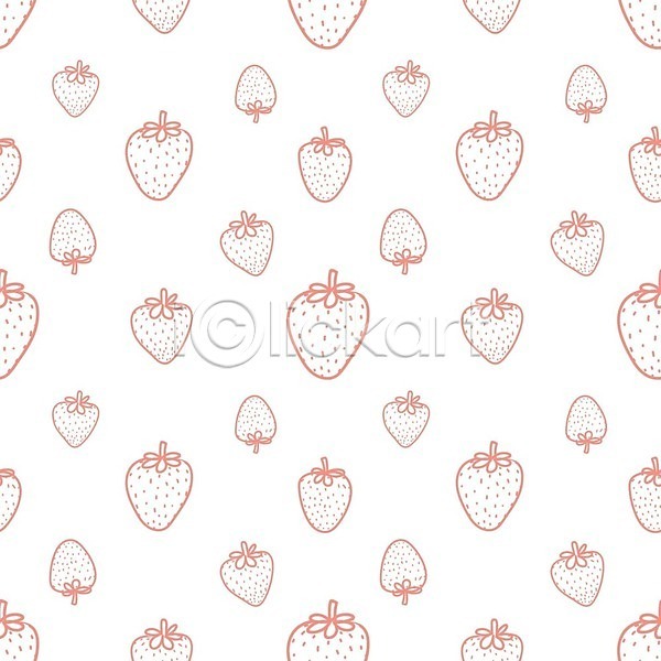 사람없음 EPS 일러스트 해외이미지 딸기 라인아트 백그라운드 패턴 패턴백그라운드 해외202105