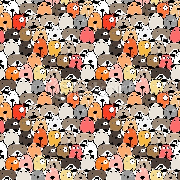 사람없음 EPS 일러스트 해외이미지 강아지 개 백그라운드 여러마리 패턴 패턴백그라운드 해외202105
