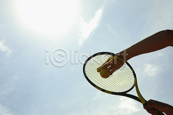 신체부위 JPG 포토 해외이미지 구름(자연) 손 주간 태양 테니스공 테니스라켓