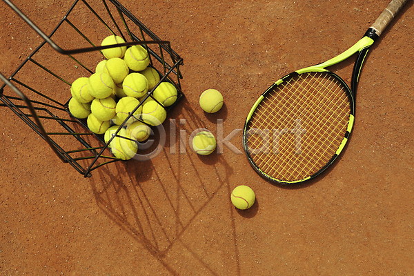 사람없음 JPG 포토 해외이미지 바구니 야외 주간 테니스 테니스공 테니스라켓 테니스장