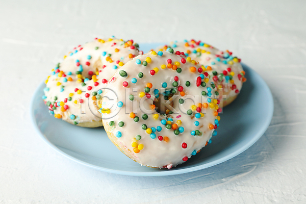 사람없음 JPG 포토 해외이미지 도넛 접시 흰배경