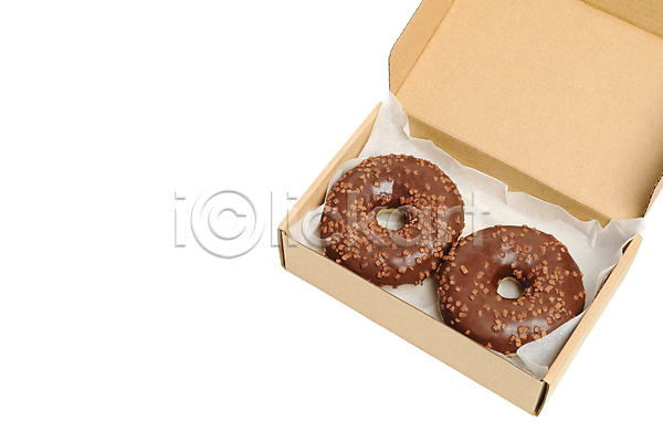 사람없음 JPG 포토 해외이미지 도넛 종이상자 흰배경