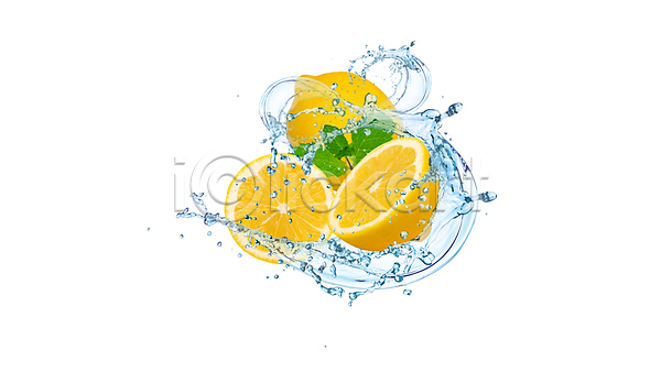사람없음 JPG 포토 해외이미지 레몬 물 스플래쉬 액체 흰배경