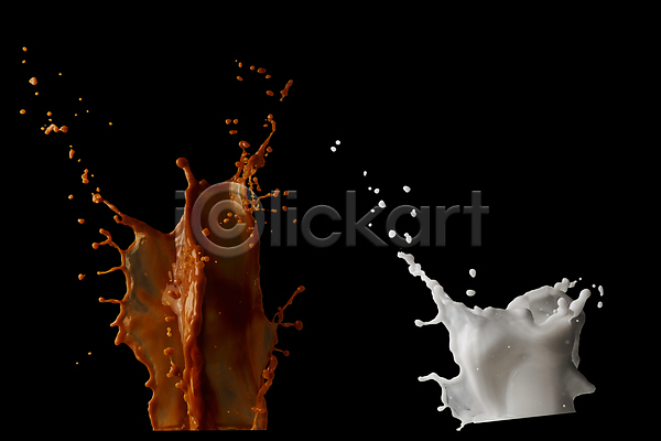 사람없음 JPG 포토 해외이미지 검은배경 스플래쉬 액체 우유 커피
