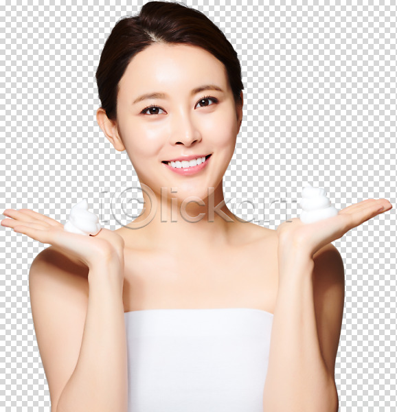 순수 20대 성인 성인여자한명만 여자 한국인 한명 PNG 앞모습 편집이미지 관리 누끼 미소(표정) 뷰티 상반신 성형수술 의료성형뷰티 클렌징폼 편집 편집소스 피부 피부관리 화장품