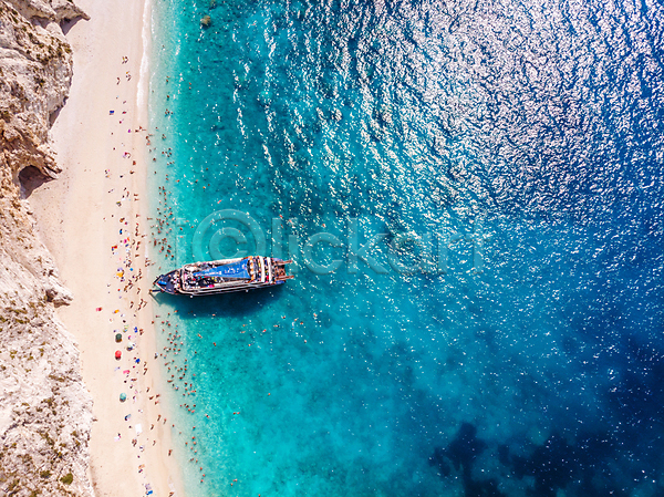 사람없음 JPG 포토 하이앵글 항공촬영 해외이미지 그리스 모래사장 바다 섬 야외 주간 크루즈 풍경(경치) 해변