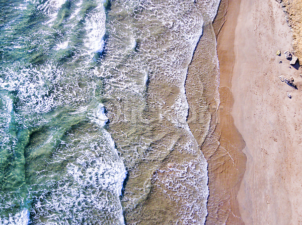 사람없음 JPG 포토 하이앵글 항공촬영 해외이미지 모래사장 바다 야외 주간 카탈루냐 파도 풍경(경치) 해변
