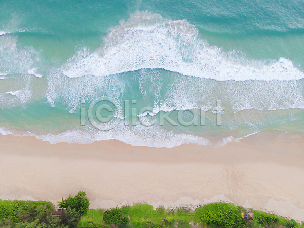 사람없음 JPG 포토 하이앵글 항공촬영 해외이미지 모래 모래사장 바다 야외 주간 파도 풍경(경치) 해변