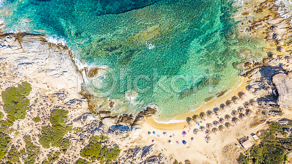 사람없음 JPG 포토 하이앵글 항공촬영 해외이미지 그리스 모래 바다 야외 유럽 주간 풍경(경치) 해변