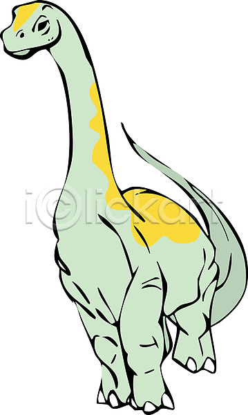 사람없음 JPG 일러스트 해외이미지 민트색 브라키오사우루스 초식공룡 한마리 해외202004