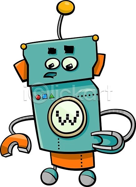 사람없음 EPS 일러스트 해외이미지 로봇 만화 안드로이드 초록색 캐릭터 코믹 해외202004