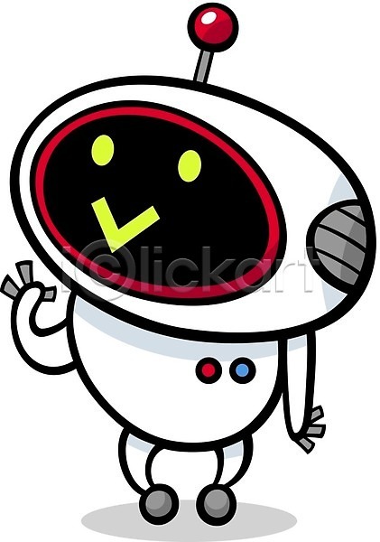 사람없음 EPS 아이콘 일러스트 해외이미지 로봇 만화 안드로이드 캐릭터 코믹 해외202004 흰색