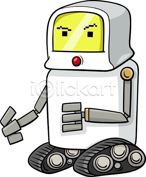사람없음 EPS 일러스트 해외이미지 로봇 만화 안드로이드 캐릭터 코믹 해외202004 흰색