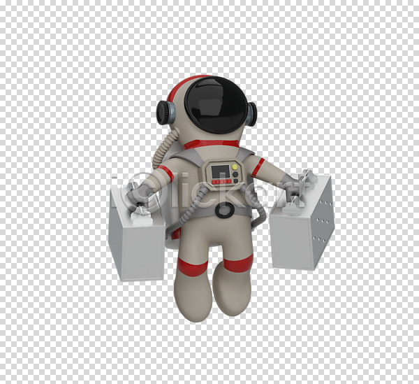 사람 한명 3D PNG 디지털합성 편집이미지 3D소스 누끼 들기 배달원 우주복 우주비행사 음식배달 전신 철가방 편집 편집소스