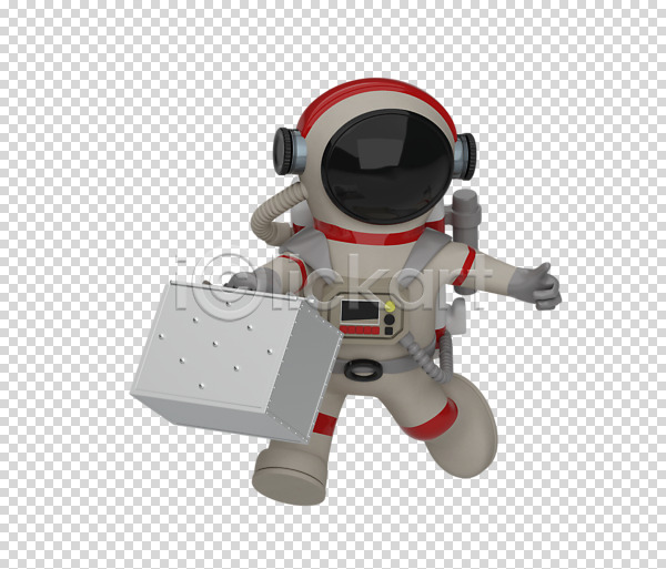 사람 한명 3D PNG 디지털합성 편집이미지 3D소스 누끼 들기 배달원 우주복 우주비행사 음식배달 전신 철가방 최고 편집 편집소스