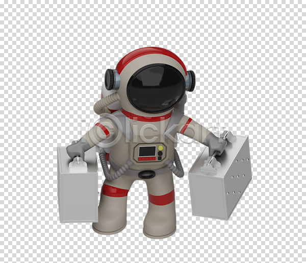 사람 한명 3D PNG 디지털합성 편집이미지 3D소스 누끼 들기 배달원 우주복 우주비행사 음식배달 전신 철가방 편집 편집소스