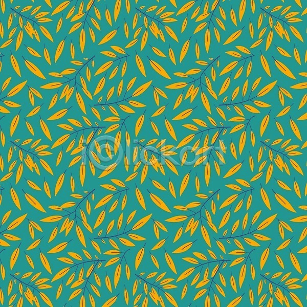 사람없음 EPS 일러스트 해외이미지 가을(계절) 노란색 잎 청록색 패턴 패턴백그라운드