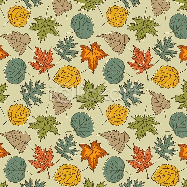 사람없음 EPS 일러스트 해외이미지 가을(계절) 낙엽 단풍 패턴 패턴백그라운드