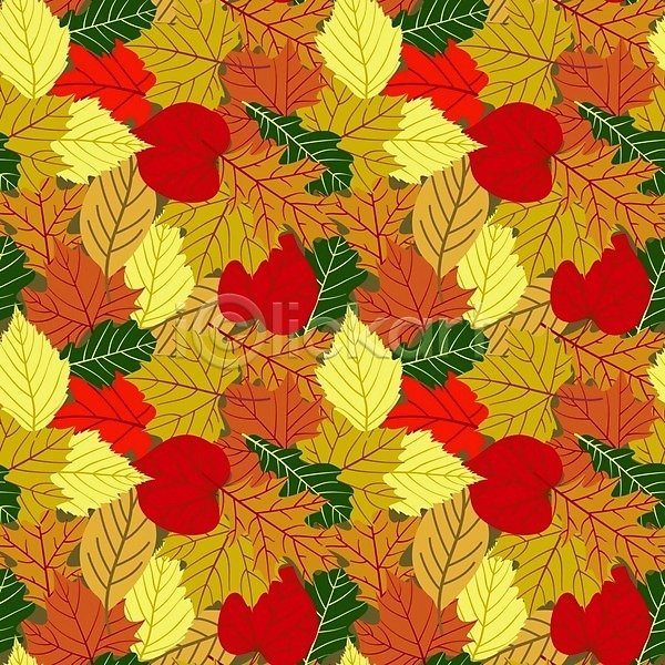 사람없음 EPS 일러스트 해외이미지 가을(계절) 낙엽 노란색 단풍 초록색 패턴 패턴백그라운드