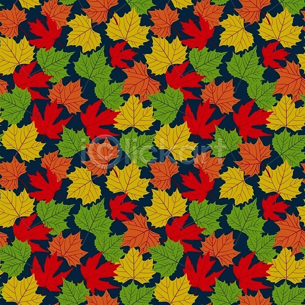 사람없음 EPS 일러스트 해외이미지 가을(계절) 낙엽 단풍 빨간색 초록색 패턴 패턴백그라운드