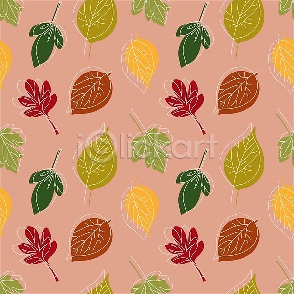 사람없음 EPS 일러스트 해외이미지 가을(계절) 낙엽 분홍색 패턴 패턴백그라운드