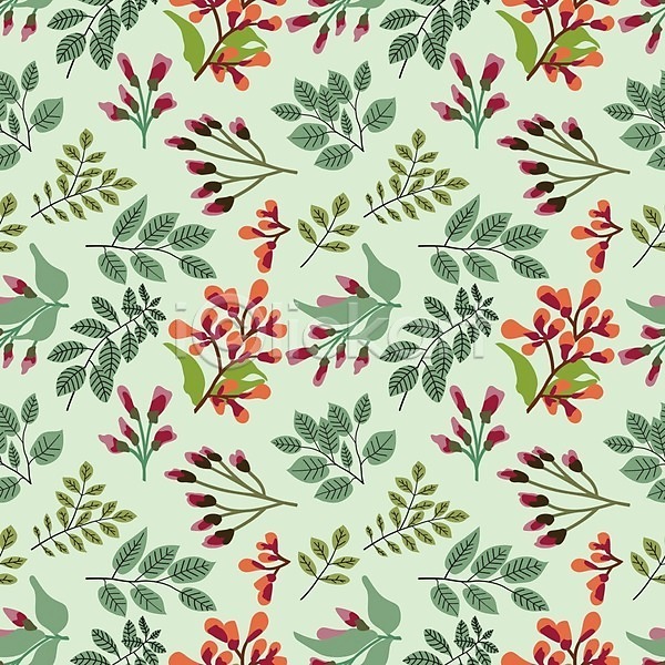 사람없음 EPS 일러스트 해외이미지 가을(계절) 꽃봉오리 잎 초록색 패턴 패턴백그라운드