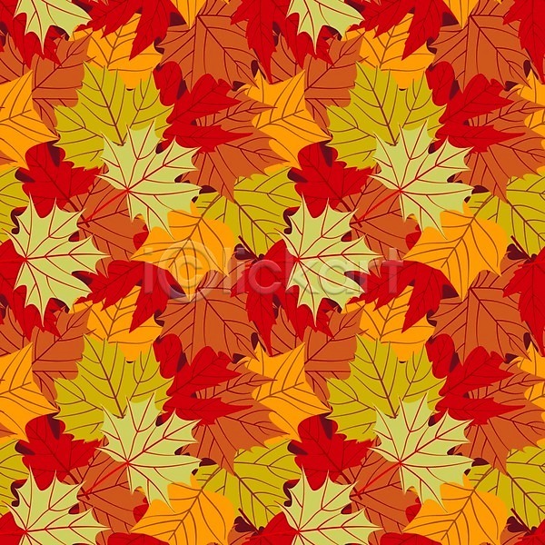 사람없음 EPS 일러스트 해외이미지 가을(계절) 낙엽 단풍 주황색 패턴 패턴백그라운드