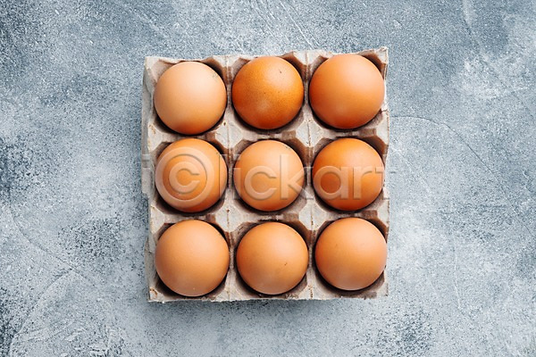 사람없음 JPG 포토 하이앵글 해외이미지 계란 계란판 실내 음식 회색배경