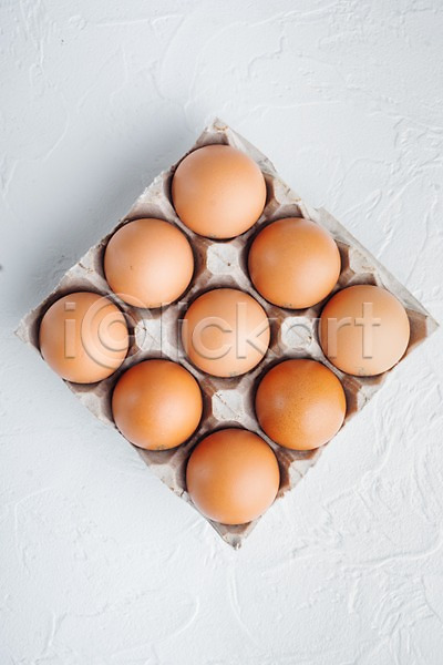 사람없음 JPG 포토 하이앵글 해외이미지 계란 계란판 실내 음식 흰배경